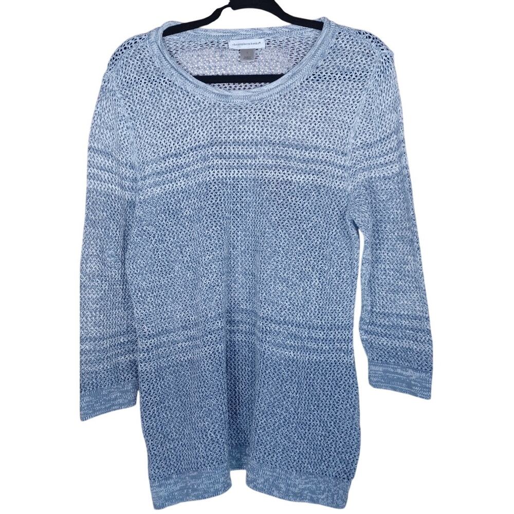Christopher & Banks Women's Gray Ombre Knit Pullover Sweater Size Large Beachy